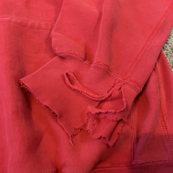 VTG Muhlenberg College Spellout Pro Weave Red Sweatshirt Hoodie Distressed M - Picture 7 of 10